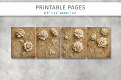 vintage lace rose junk journal pages, floral scrapbook paper Product Image 2