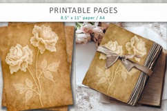 vintage lace rose antique paper background Product Image 4