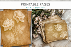 vintage lace rose antique paper background Product Image 5
