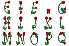 Roses Letters Font Spring Flower Doodle Lettering ABC SVG Product Image 3