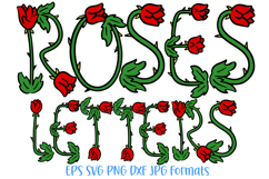 Roses Letters Font Spring Flower Doodle Lettering ABC SVG PNG by Squeeb Creative