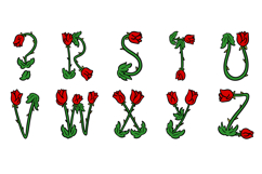 Roses Letters Font Spring Flower Doodle Lettering ABC SVG Product Image 4