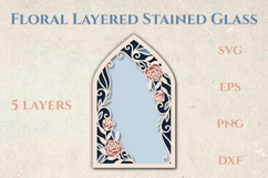 Vintage Floral Stained glass - 5 SVG layers Product Image 1
