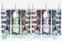 Flower Skinny Tumbler Sublimation Roses Custom Add a Name Product Image 1
