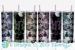 Custom Skinny Tumbler Sublimation Designs Roses - Add a Name Product Image 1
