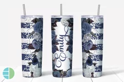 Flower Skinny Tumbler Sublimation Roses Custom Add a Name Product Image 2