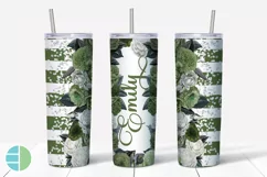 Flower Skinny Tumbler Sublimation Roses Custom Add a Name Product Image 5
