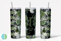Custom Skinny Tumbler Sublimation Designs Roses - Add a Name Product Image 3
