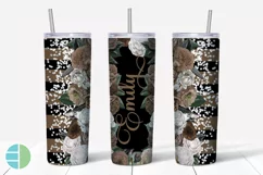 Custom Skinny Tumbler Sublimation Designs Roses - Add a Name Product Image 5