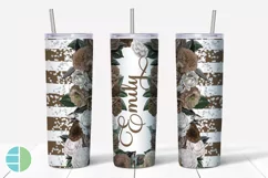 Flower Skinny Tumbler Sublimation Roses Custom Add a Name Product Image 4