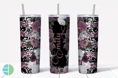 Custom Skinny Tumbler Sublimation Designs Roses - Add a Name Product Image 6