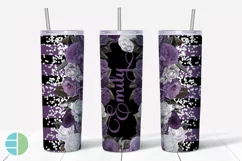 Custom Skinny Tumbler Sublimation Designs Roses - Add a Name Product Image 4