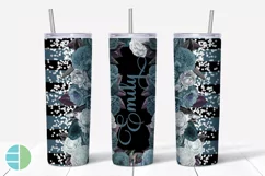 Custom Skinny Tumbler Sublimation Designs Roses - Add a Name Product Image 2