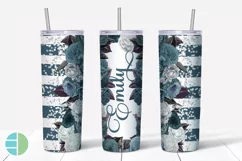 Flower Skinny Tumbler Sublimation Roses Custom Add a Name Product Image 7