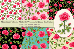 Seamless Patterns, PNG Red Rose Product Image 1
