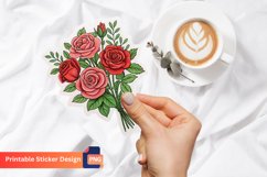 Rose Sticker, Floral Sticker, Botanical Rose Sticker Product Image 1