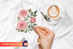 Roses Sticker, Printable Pink Flowers Sticker Product Image 1