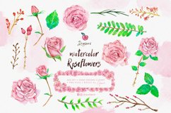 Roses Watercolor clipart, pink floral frames png files 028 Product Image 2