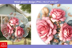 Watercolor flowers wind spinner, Spring wind spinner PNG Product Image 1