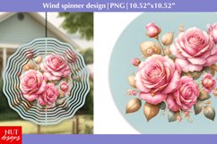 Watercolor flowers wind spinner, Spring wind spinner PNG Product Image 1