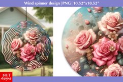 Watercolor flowers wind spinner, Spring wind spinner PNG Product Image 1