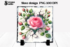 Flower slate sublimation PNG | Rose in wall sublimation Product Image 1
