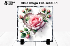 Flower slate sublimation PNG | Rose in wall sublimation Product Image 1