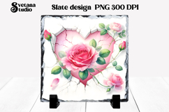 Flower slate sublimation PNG | Rose in wall sublimation Product Image 1