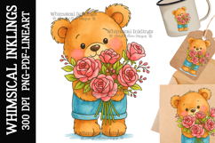 Roses Teddy Sublimation Clipart Product Image 1