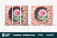 Rose in wall tumbler wrap | Rose flower tumbler sublimation Product Image 1
