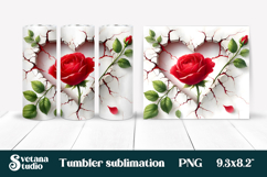 Rose in wall tumbler wrap | Rose flower tumbler sublimation Product Image 1