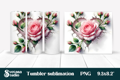 Rose in wall tumbler wrap | Rose flower tumbler sublimation Product Image 1