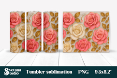 Rose tumbler wrap | Rose pattern tumbler sublimation Product Image 1