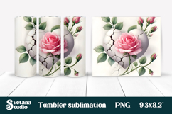 Rose in wall tumbler wrap | Rose flower tumbler sublimation Product Image 1