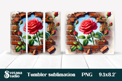 Rose in wall tumbler wrap | Rose flower tumbler sublimation Product Image 1