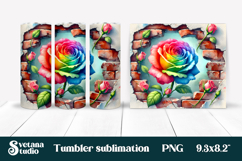 Rose in wall tumbler wrap | Rose flower tumbler sublimation Product Image 1