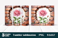 Rose in wall tumbler wrap | Rose flower tumbler sublimation Product Image 1