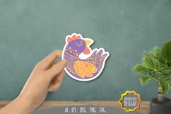 Rooster Folk Art Sticker PNG Product Image 1