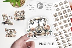 Watercolor Rotary Telephone Sticker Product Image 1