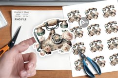 Watercolor Rotary Telephone Sticker Product Image 1