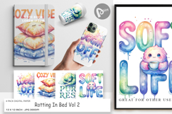 Rotting In Bed Anti-Hustle Digital Paper Product Image 1