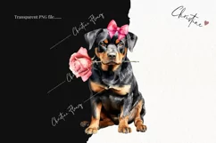 Valentine Rottweiler Dog PNG | Valentine's Day Clip Product Image 2