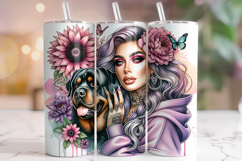 Rottweiler Tumbler Wrap, Rottie Tumbler, Dog Mom Tumbler PNG Product Image 1
