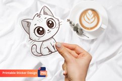 Rough sketch kawaii cat Sticker, Kawaii Cat Art Sticker Product Image 1