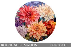 Flowers Round Sublimation. Floral Sublimation Product Image 1