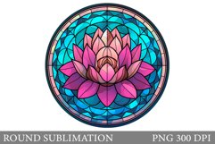Lotus Round Sublimation. Floral Sublimation Product Image 1