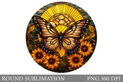 Butterfly Round Sublimation. Flowers Round Sublimation Product Image 1