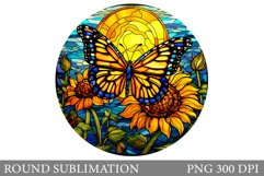 Butterfly Round Sublimation. Flowers Round Sublimation Product Image 1