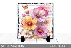 Flowers Sublimation. Flowers Slate Sublimation Product Image 1