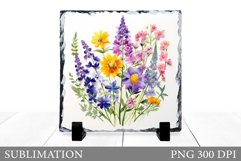 Wildflowers Sublimation. Flowers Slate Sublimation Product Image 1